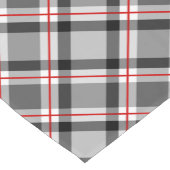 Chemin De Table Court Grand Plaid moderne, noir, blanc, gris et rouge (Coin)