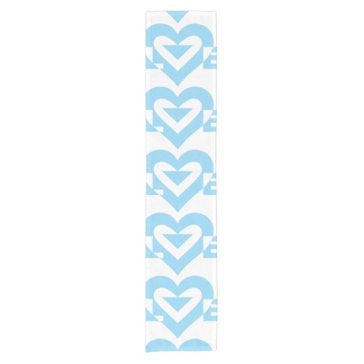 Chemin De Table Court Graphique d'amour cool, Bleu (Devant)