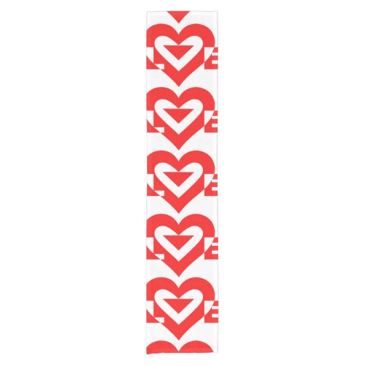 Chemin De Table Court Graphique d'amour cool, Rouge (Devant)