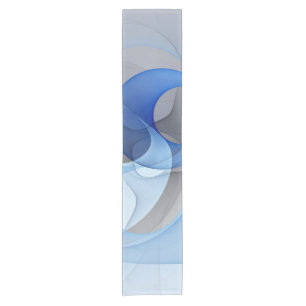Chemin De Table Court Graphique d'art fractal gris bleu Abstrait moderne