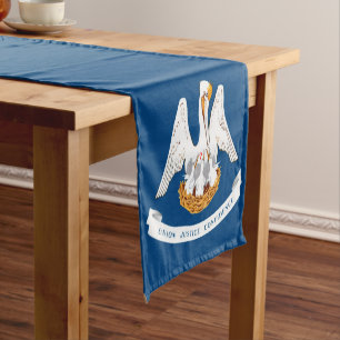 Chemin De Table Court Graphique Drapeau Dynamique Louisiane sur un