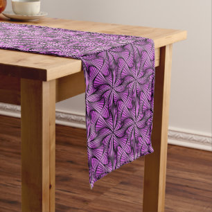 Chemin De Table Court Graphique Géométrique 3D Spiral Twist rose