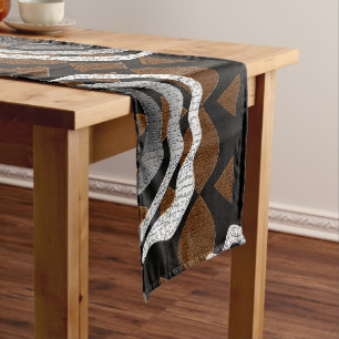 Chemin De Table Court Gras Afrocentrique Tribal Abstrait Imprimer