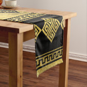 Chemin De Table Court Grec Meander - Clé grecque Noir et or (In Situ)