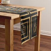 Chemin De Table Court Grec Meander motif clé - or aquarelle (In Situ)