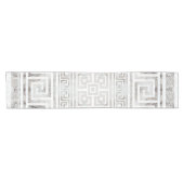 Chemin De Table Court Greek Meander - Greek Key White Marble textures (Horizontal)