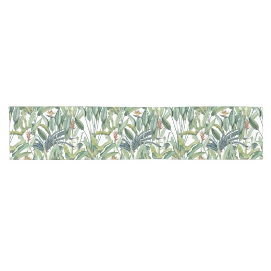 Chemin De Table Court Green Tropical Jungle Banana Tree Strelitzia (Horizontal)