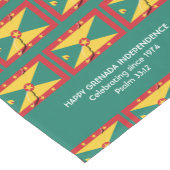 Chemin De Table Court GRENADA - Carte Drapeau Écriture Customisée VERTE (Coin)