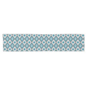Chemin De Table Court Gris clair Turquoise Bleu Vert Ikat Ogee Motif (Horizontal)