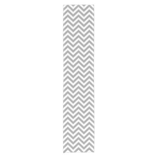 Chemin De Table Court Gris foncé Blanc Grand Motif Chevron ZigZag (Devant)