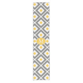 Chemin De Table Court Gris, Jaune, Blanc, Diamant Ikat Motif (Devant)