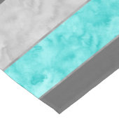 Chemin De Table Court Gris Turquoise Blocage (Coin)