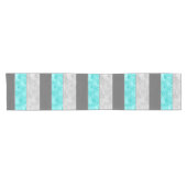 Chemin De Table Court Gris Turquoise Blocage (Horizontal)