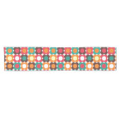 Chemin De Table Court Groovy 70s Retro Flower Pattern | Bold Boho Floral (Horizontal)