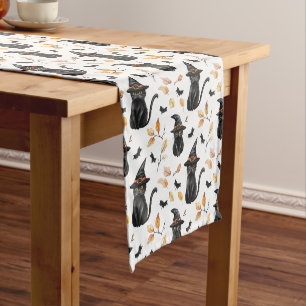Chemin De Table Court Halloween Chat noir Motif - Chat de cuisine