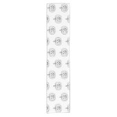 Chemin De Table Court Halloween Jack-o'-lantern noir blanc mignon motif (Devant)