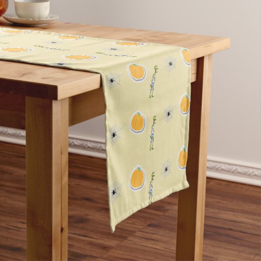 Chemin De Table Court Halloween pattern on cream (In Situ)