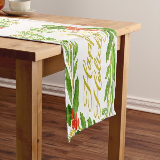 Chemin De Table Court 'Happy Holidays' Table Runner (In Situ)