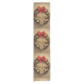 Chemin De Table Court happy new year 2026 festive wreath runner (Devant)