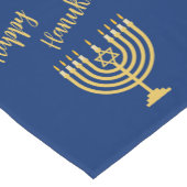 Chemin De Table Court Hapy Hanoukka Menorah Blue (Coin)