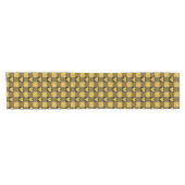 Chemin De Table Court Harvest Gold Black Buffalo Heart Plaid (Horizontal)