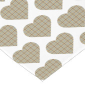 Chemin De Table Court Heart Shaped Plaid Tan Blue White Table Runner (Coin)