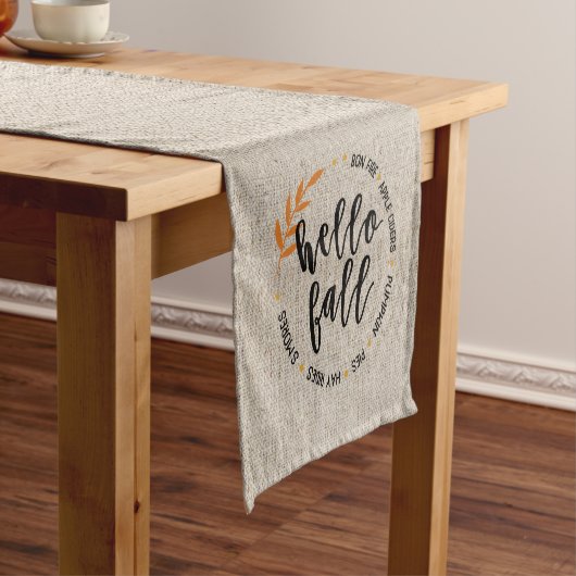 Chemin De Table Court Hello Fall Wreath Rustic (In Situ)