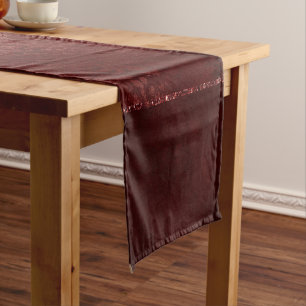 Chemin De Table Court Henné Romance Red Satiny Grunge Damask