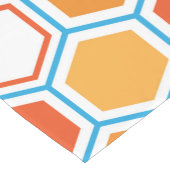 Chemin De Table Court hexagone en orange, bleu et blanc (Coin)