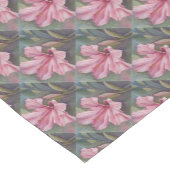 CHEMIN DE TABLE COURT HIBISCUS ROSE TROPICAL (Coin)