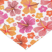 Chemin De Table Court hibiscus tropical - rose et orange (Coin)