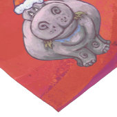 Chemin De Table Court Hippo mignon à Santa Hat en rouge (Coin)