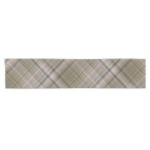 Chemin De Table Court Hiver Brown et vert olive Plaid (Horizontal)