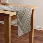 Chemin De Table Court Hiver Brown et vert olive Plaid (In Situ)