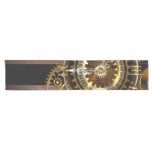 Chemin De Table Court Horloge Steampunk avec des engrenages anciens