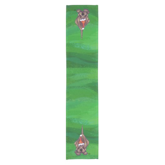 Chemin De Table Court Hound Chien Noël sur Green (Devant)