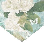 Chemin De Table Court Hydrangea blanc (Coin)