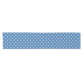 Chemin De Table Court Ikat Motif, Indigo et Denim Blue (Horizontal)