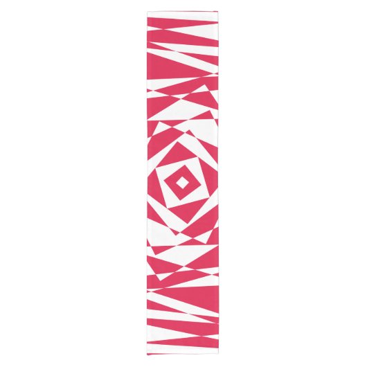 Chemin De Table Court Illusion abstraite rouge blanc (Devant)