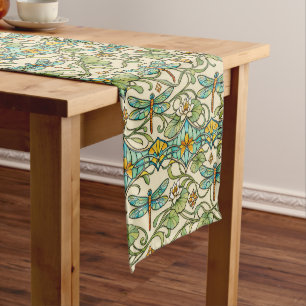 Chemin De Table Court Illustration botanique Art Nouveau de la libellule