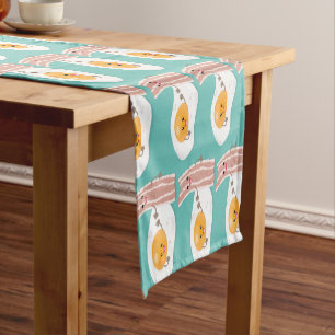 Chemin De Table Court Illustration de l'oeuf de Cute kawaii et du bacon