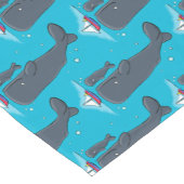 Chemin De Table Court Illustration de mignons baleines et voiliers (Coin)