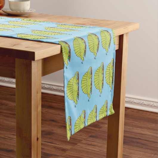 Chemin De Table Court Illustration d'un dimétrodon vert mignon (In Situ)