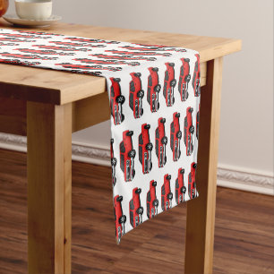 Chemin De Table Court Illustration d'une camionnette rouge mou