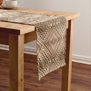 Chemin De Table Court Impression de tissu de boue africaine