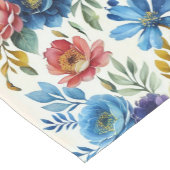 Chemin De Table Court Impression florale d'aquarelle de printemps (Coin)