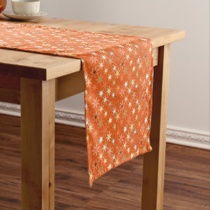 Chemin De Table Court Impression Starburst moderne, Mandarin profond Ora