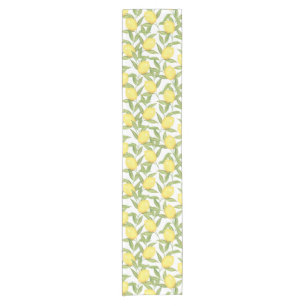 Chemin De Table Court Impression Tout-En Citron