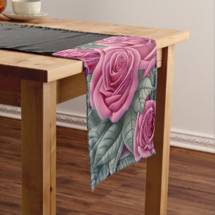 Chemin De Table Court Imprimante magnifique pastel victorien rose rose