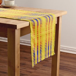 Chemin de table court imprimé géométrique afrocent